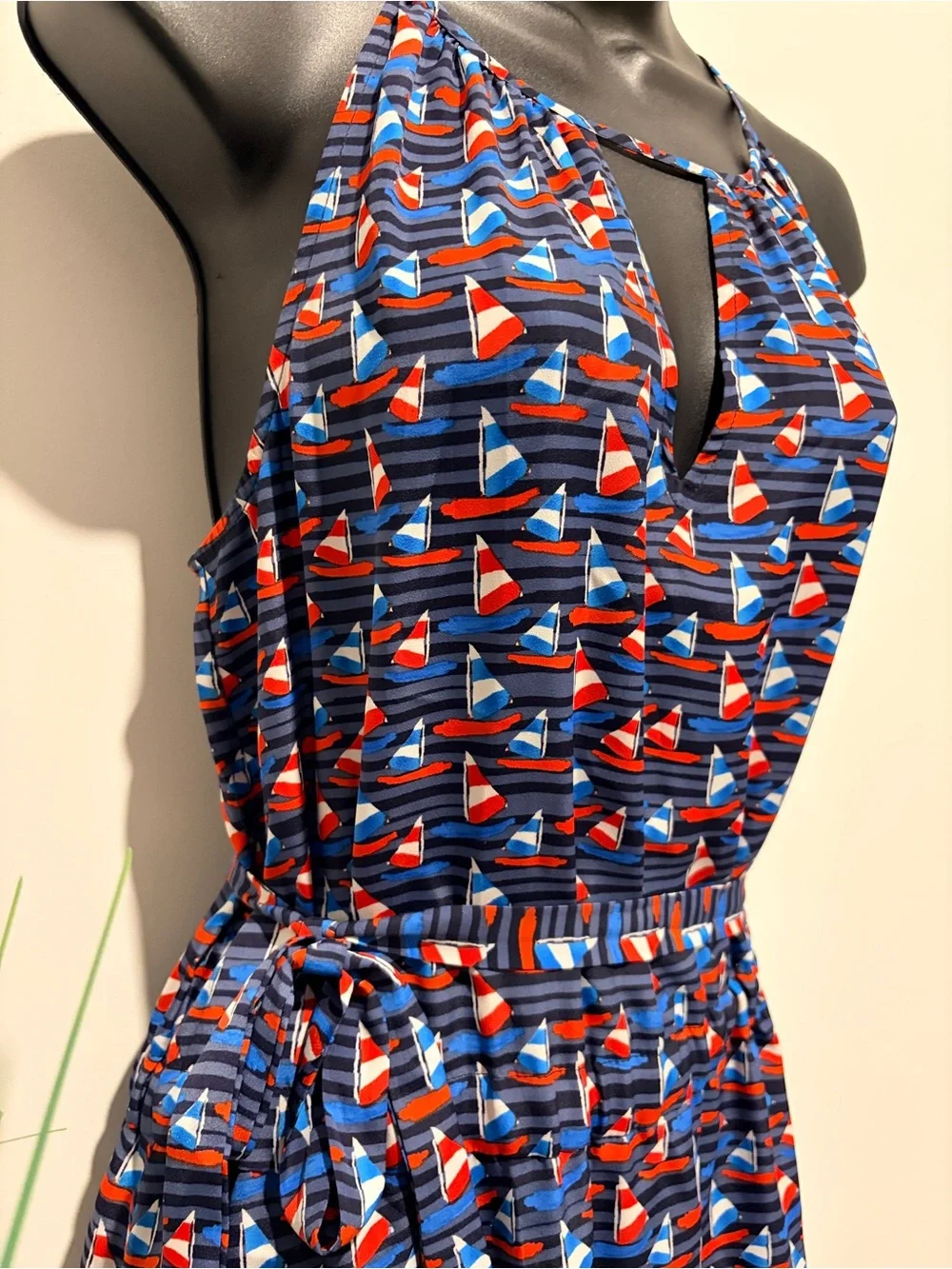 Nautical Print Slip Dress - Size L (Like New)
